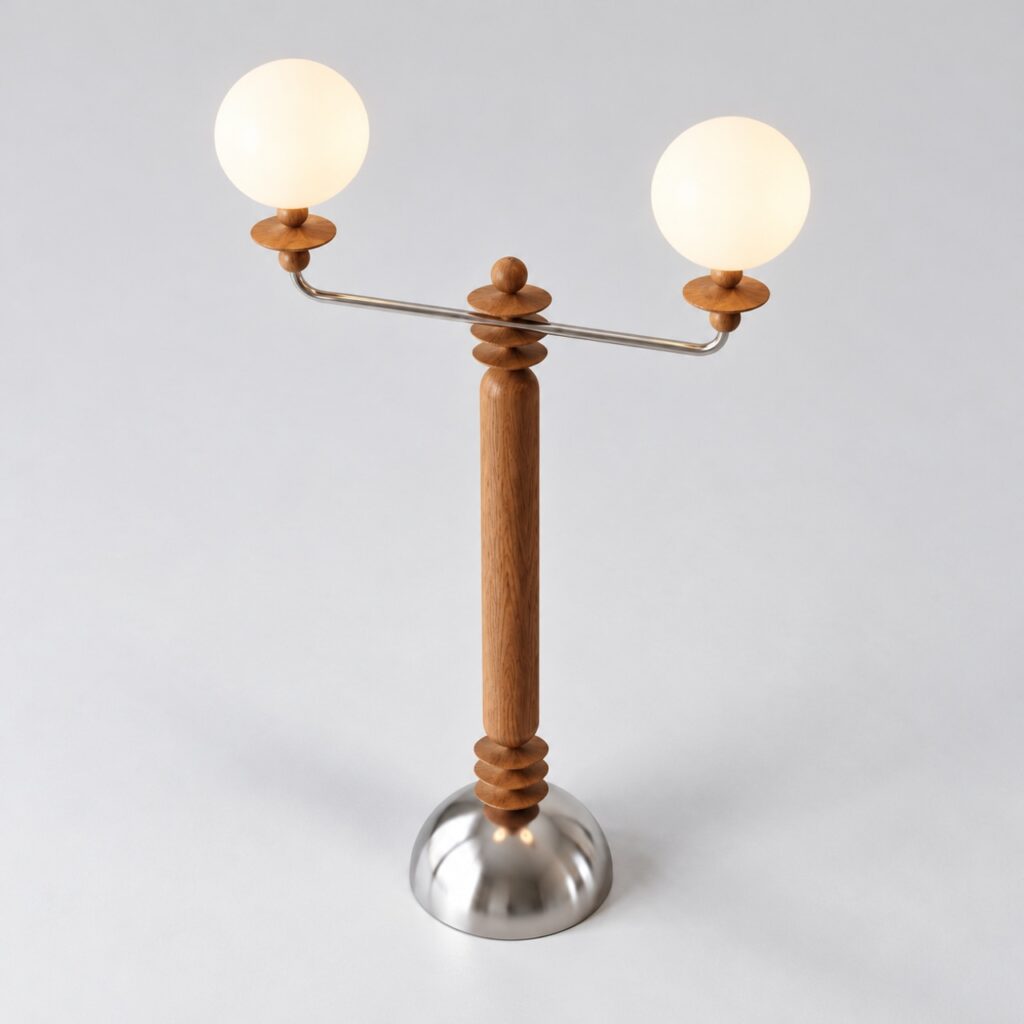 Sebastian lamp seen from above – two arms with frosted globes